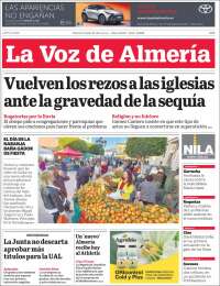 Portada de La Voz de Almería (España)