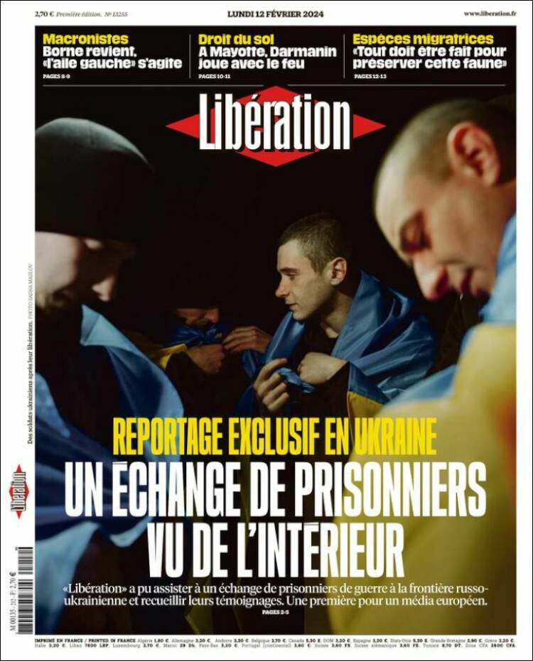 Portada de Libération (Francia)