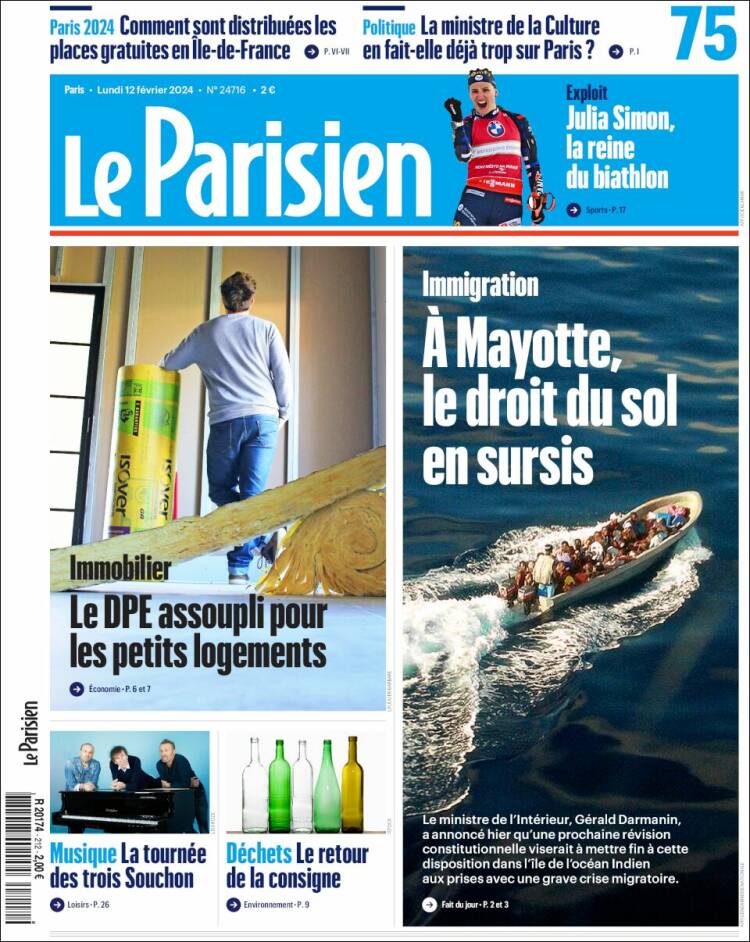 Portada de Le Parisien (Francia)