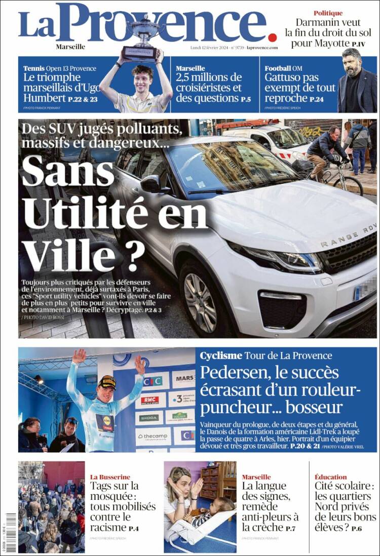 Portada de La Provence (Francia)