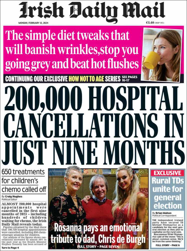 Portada de Irish Daily Mail (Irlanda)