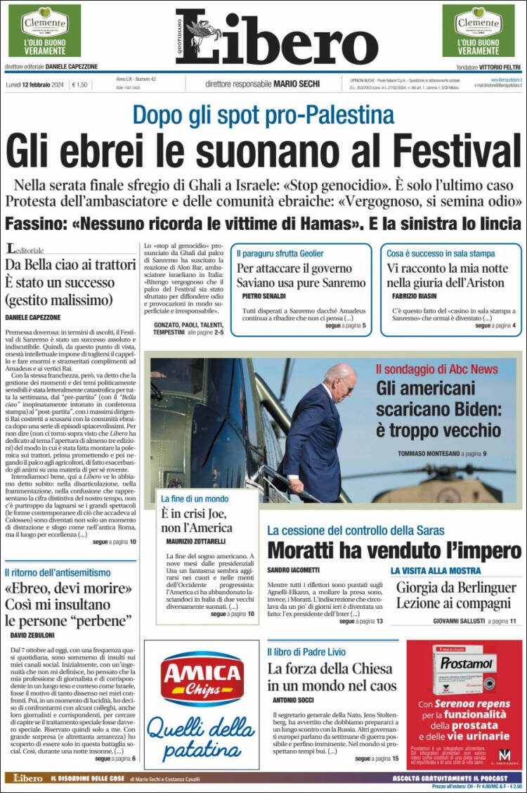 Portada de Libero (Italia)