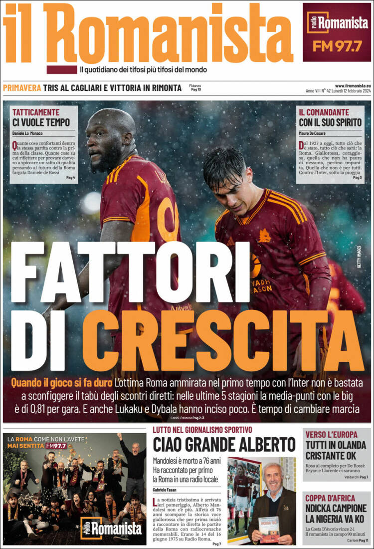 Portada de Romanista (Italia)