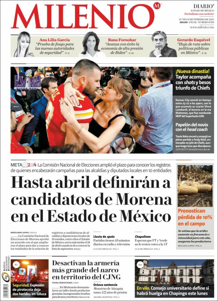 Portada de Milenio - Estado de México (México)