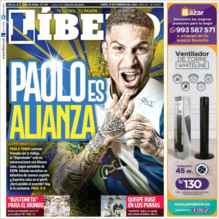 Portada de Líbero (Per&uacute;)