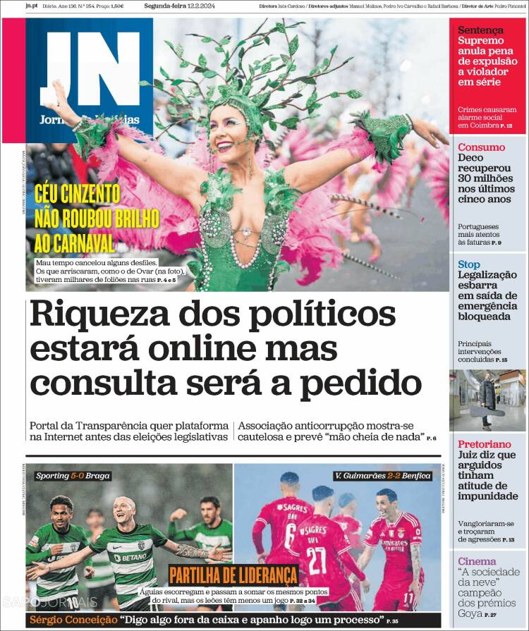 Portada de Jornal de Notícias (Portugal)