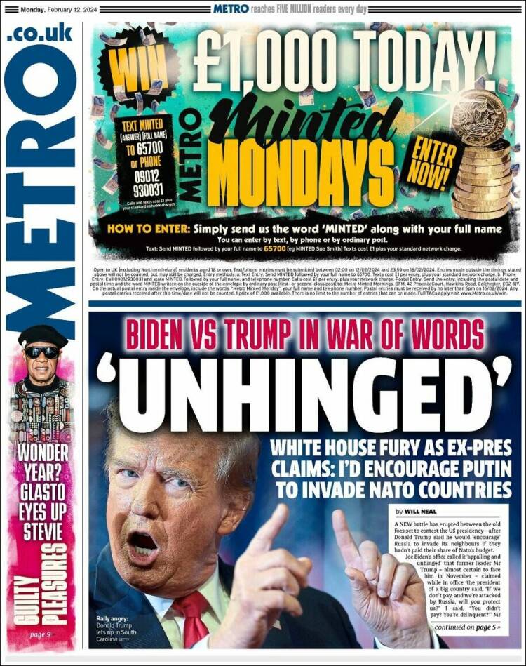 Portada de Metro (Reino Unido)