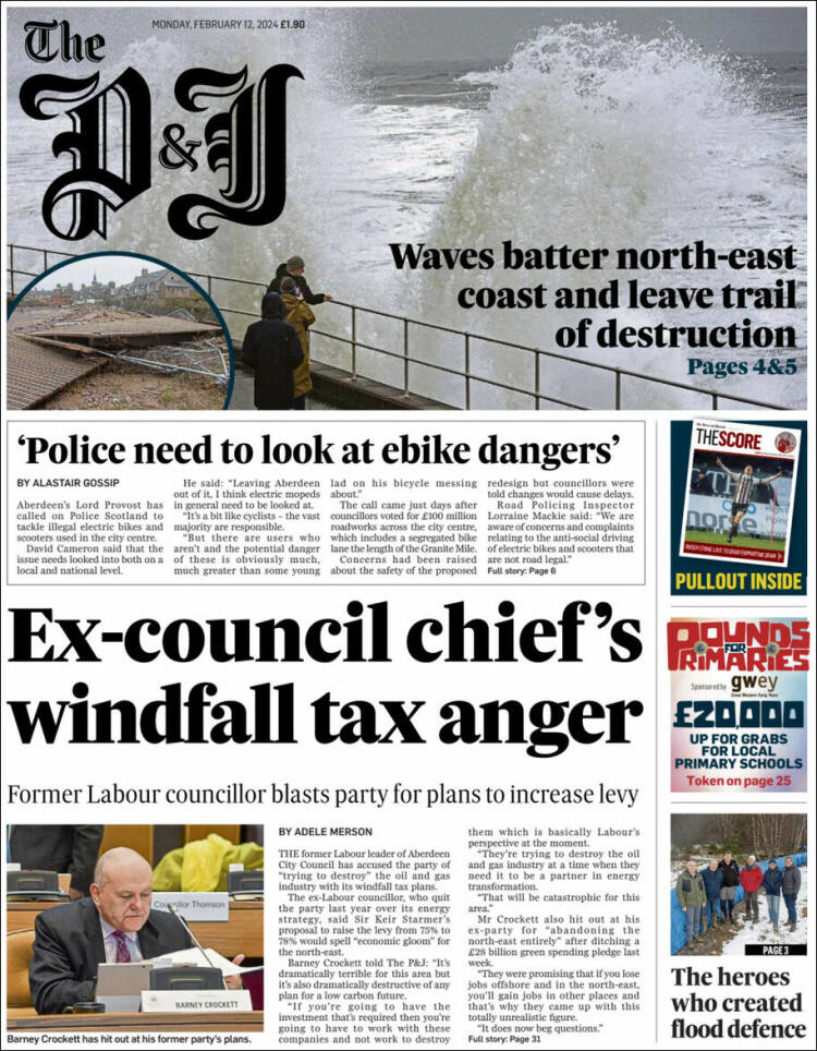 Portada de The Press and Journal (Reino Unido)