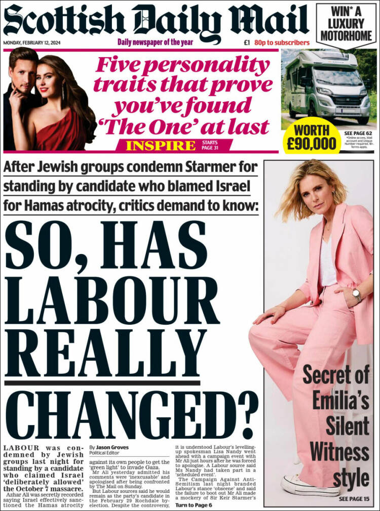 Portada de Scottish Daily Mail (Reino Unido)