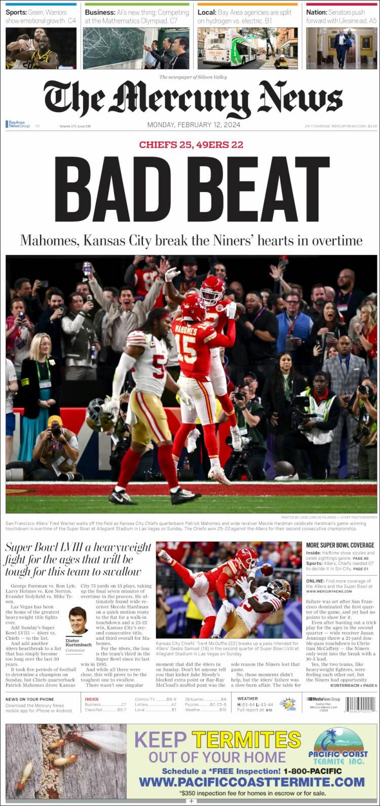 Portada de San Jose Mercury News (USA)