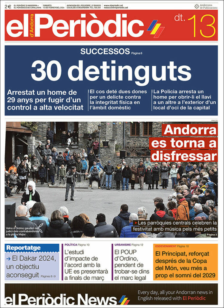 Portada de El Periòdic d'Andorra (Andorra)