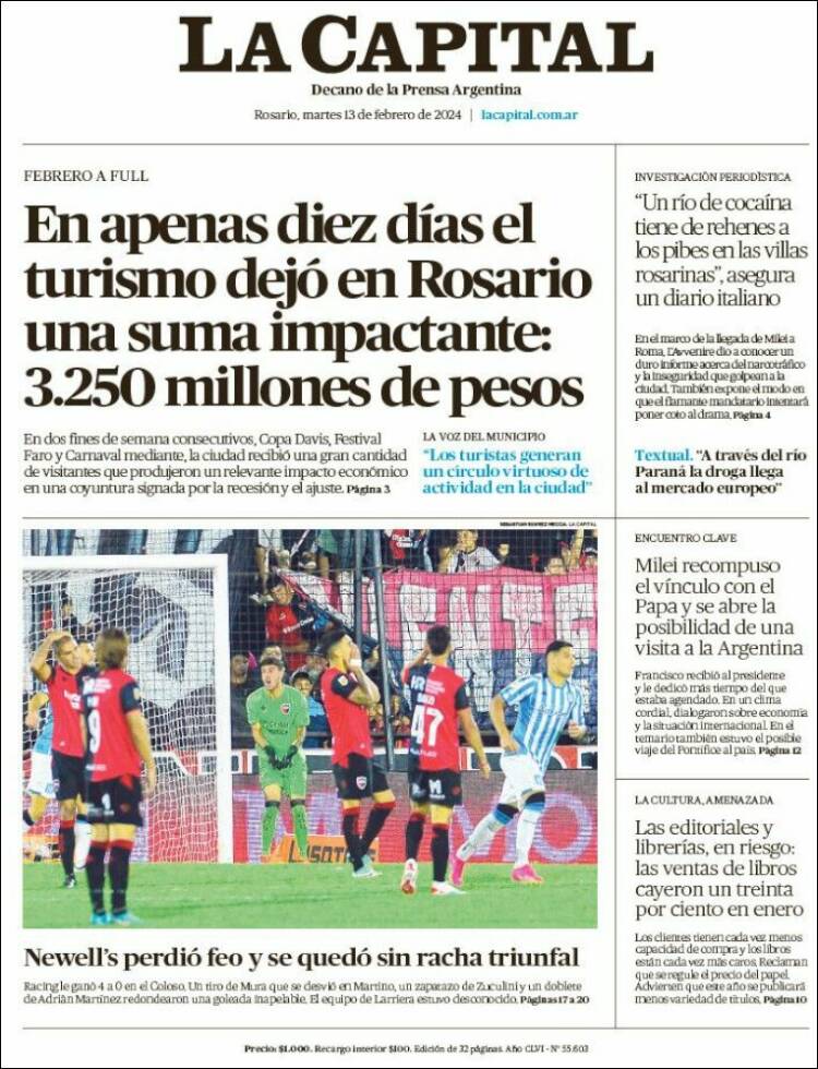 Portada de La Capital - Rosario (Argentina)
