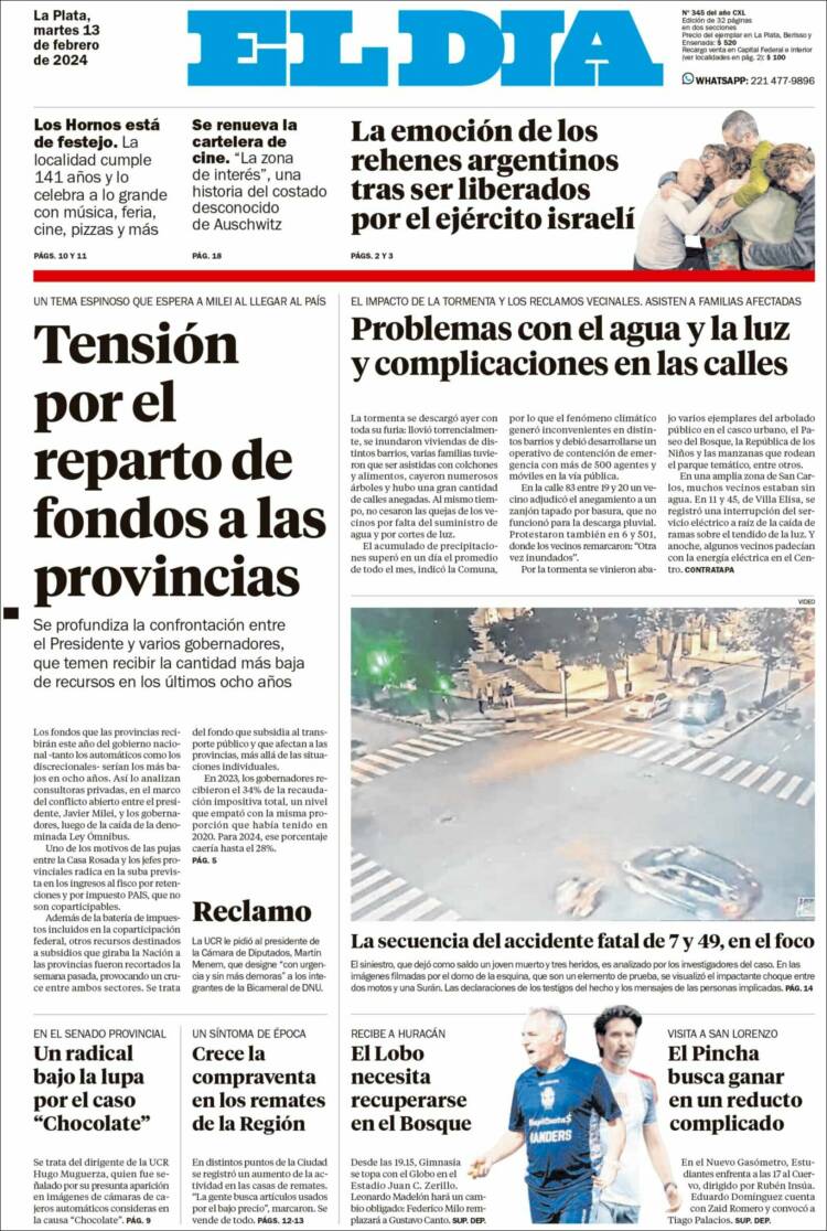 Portada de El Día de la Plata (Argentina)