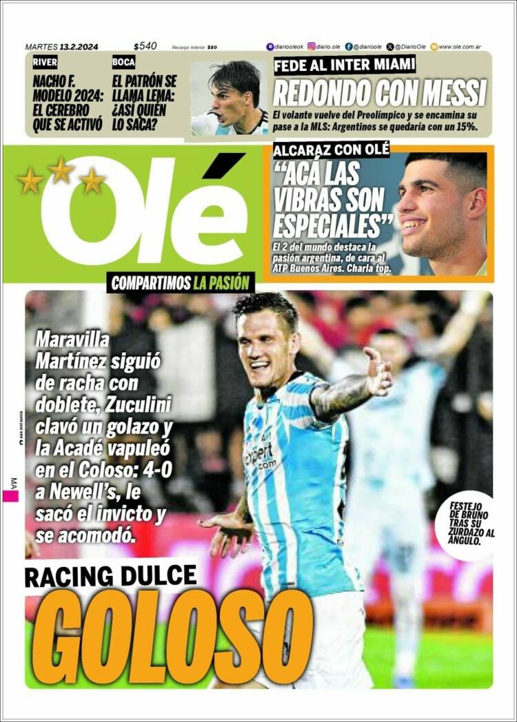 Portada de Olé (Argentina)