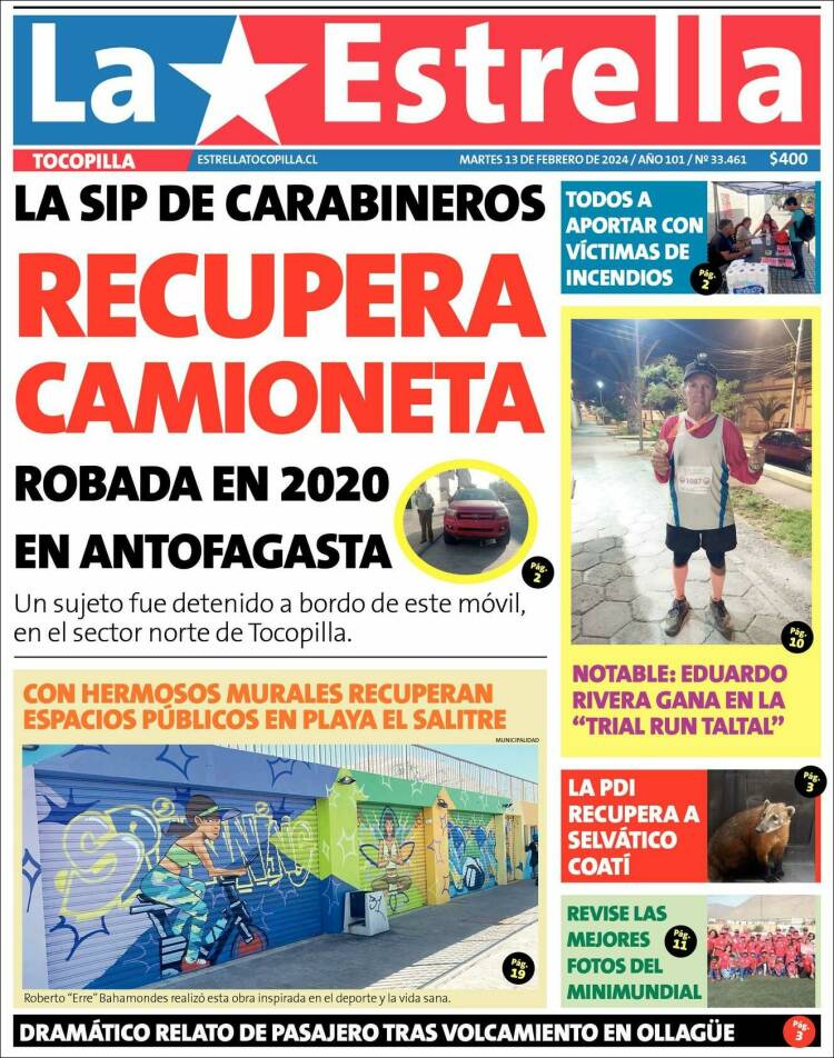 Portada de La Estrella de Tocopilla (Chile)