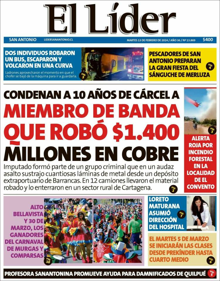 Portada de Lider de San Antonio (Chile)