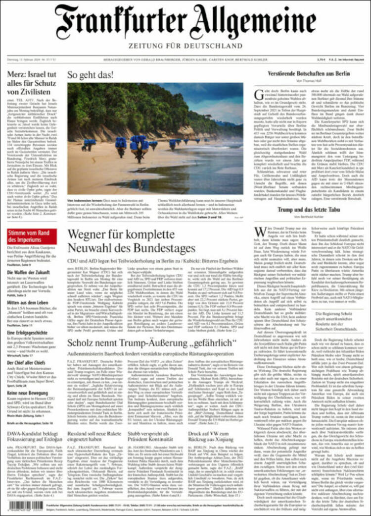 Portada de Frankfurter Allgemeine (Alemania)