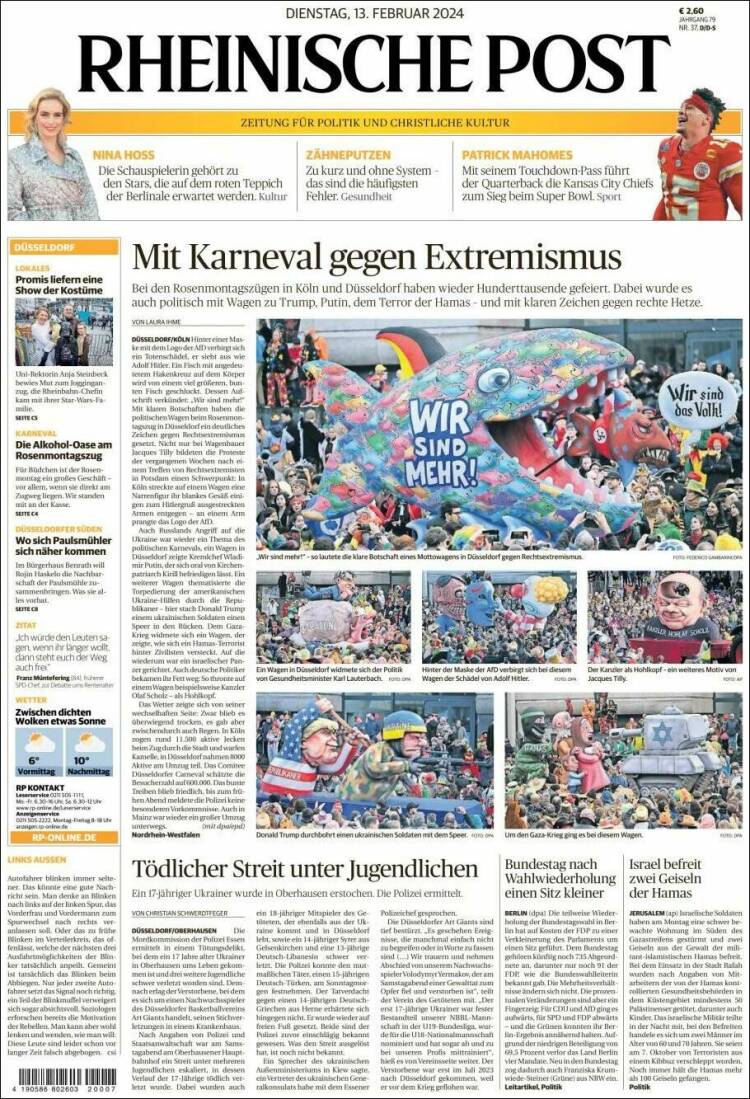 Portada de Rheinische Post (Alemania)