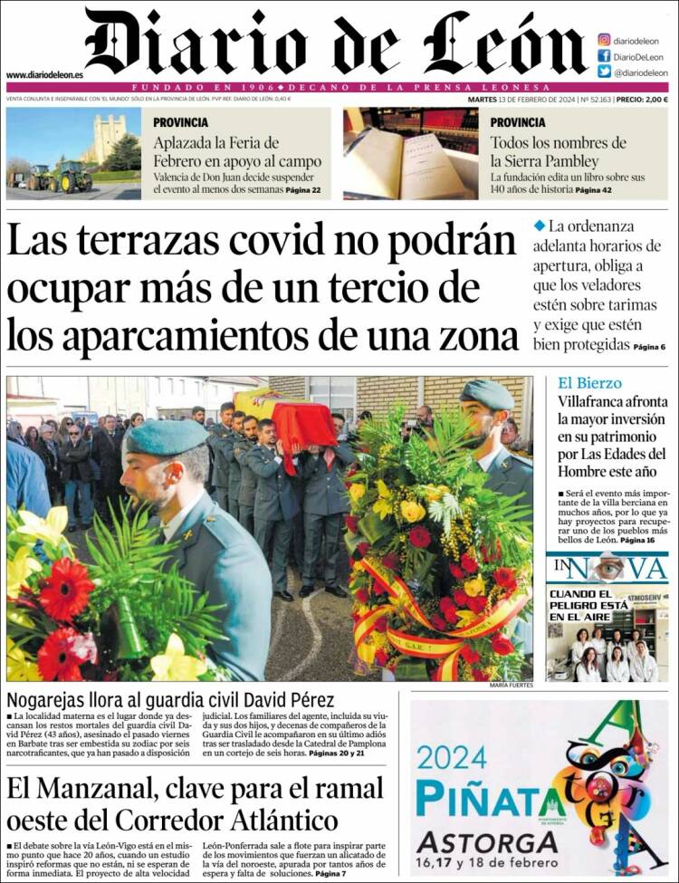 Portada de Diario de León (España)