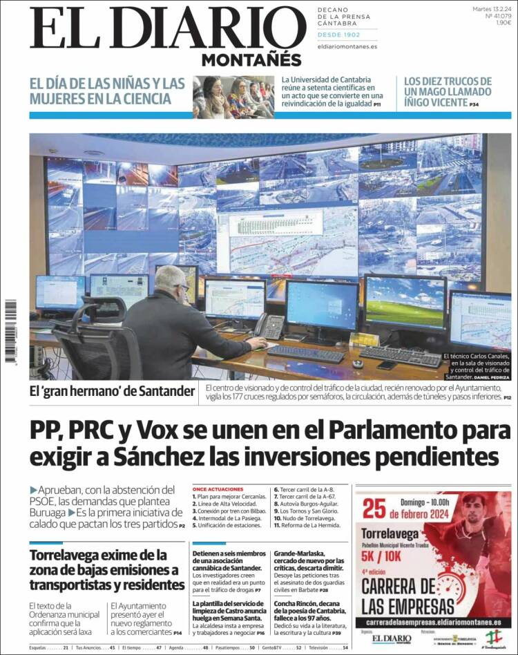 Portada de El Diario Montañés (España)