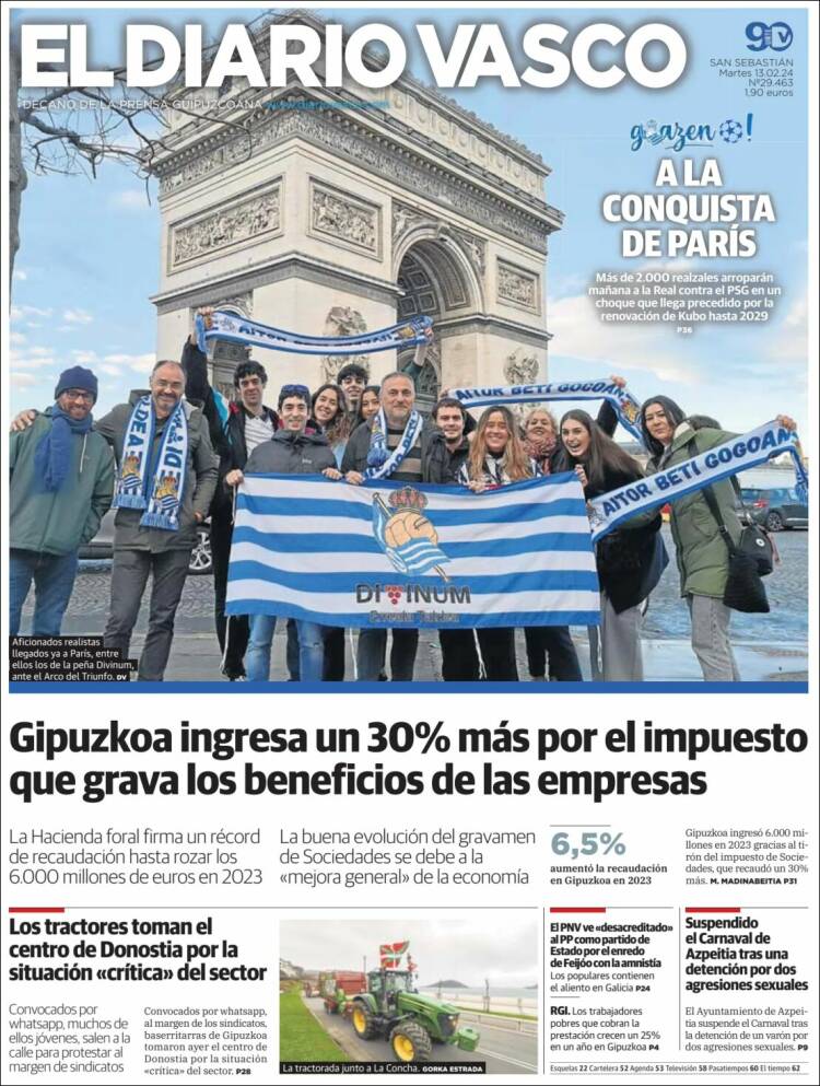 Portada de Diario Vasco (España)