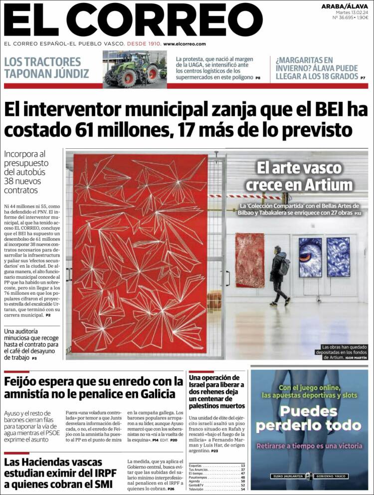 Portada de El Correo - Álava (España)