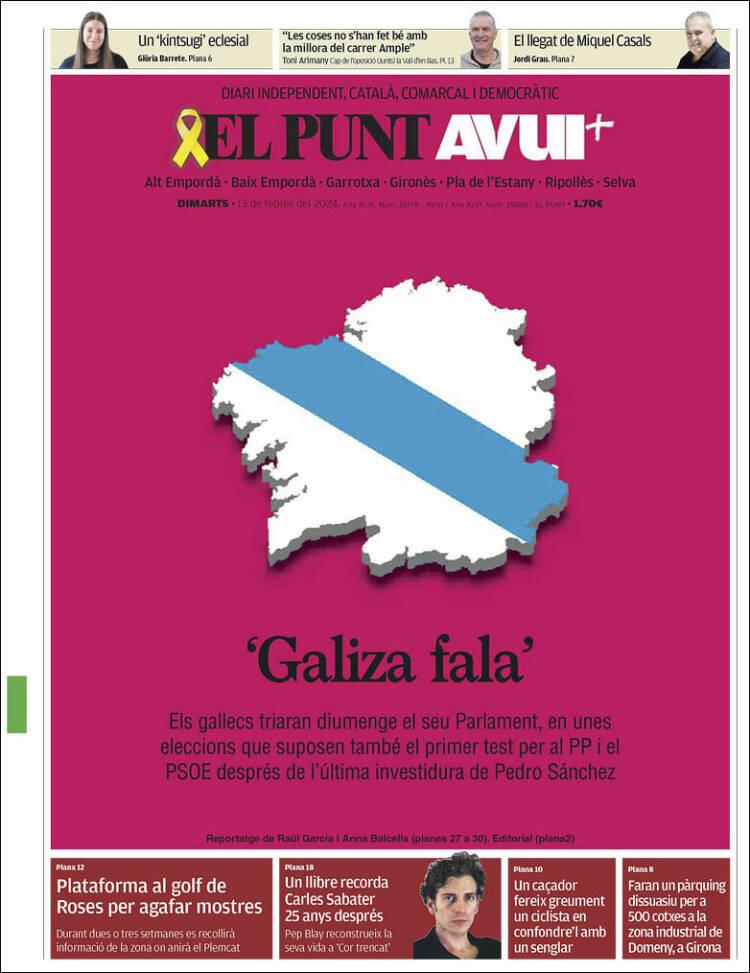 Portada de El Punt Avui - Girona (España)