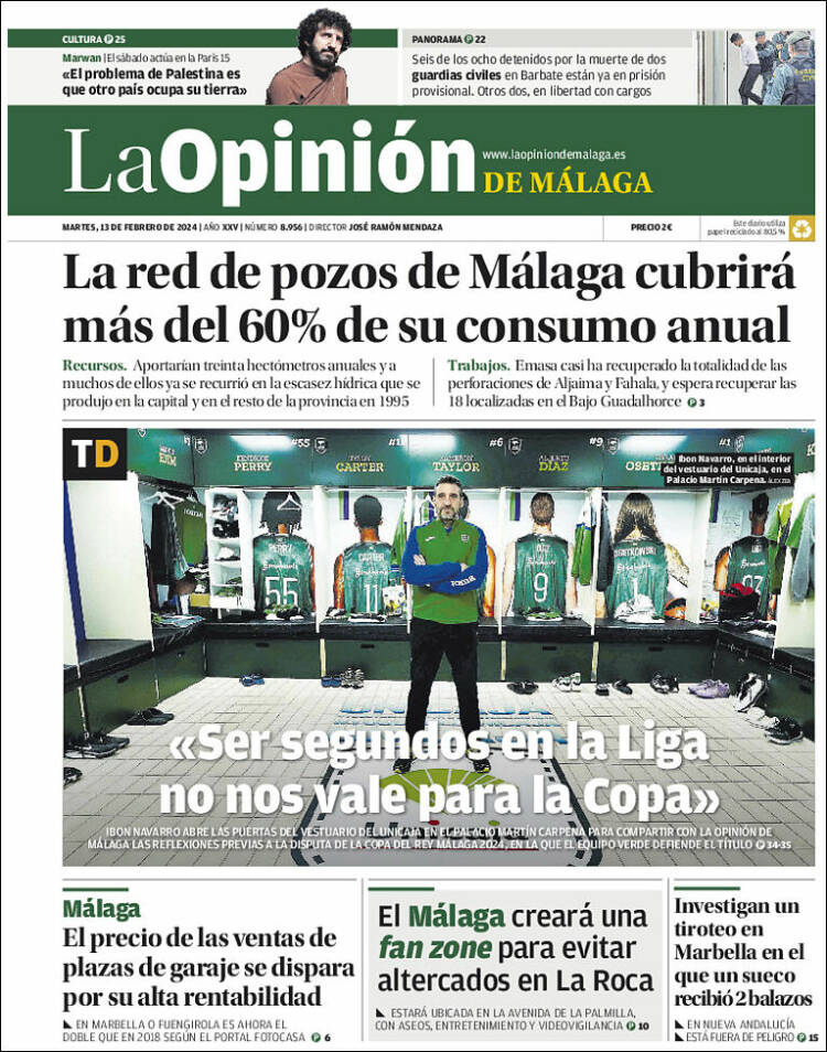 Portada de La Opinión de Málaga (España)