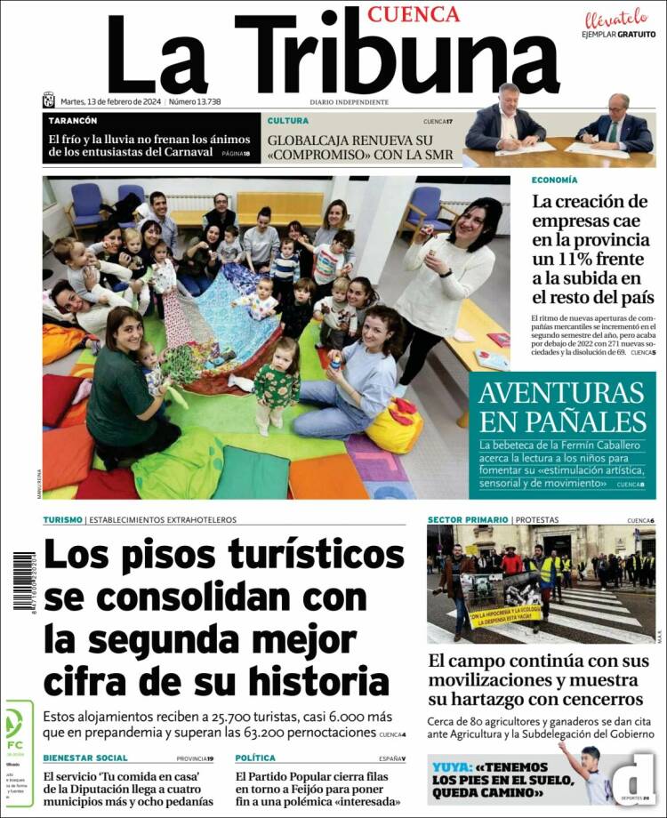 Portada de La Tribuna de Cuenca (España)