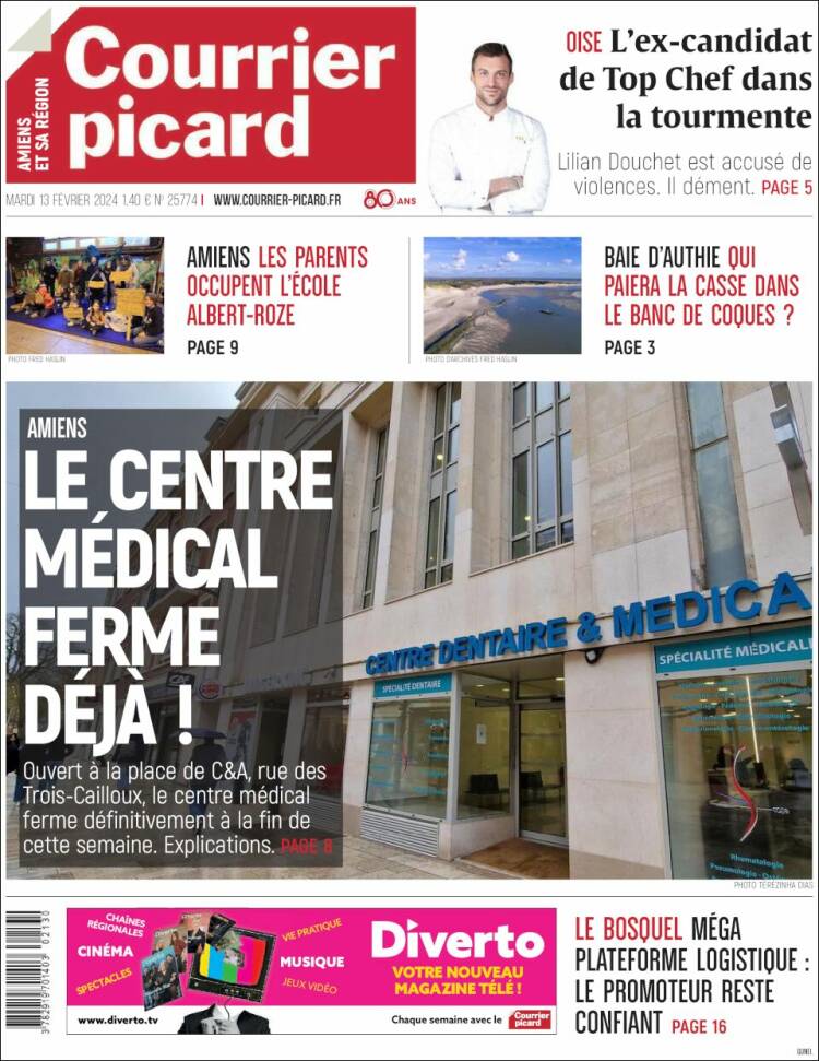 Portada de Courrier Picard (Francia)
