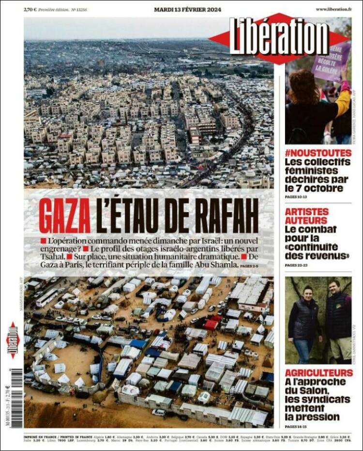 Portada de Libération (Francia)