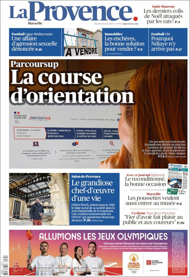 Portada de La Provence (Francia)