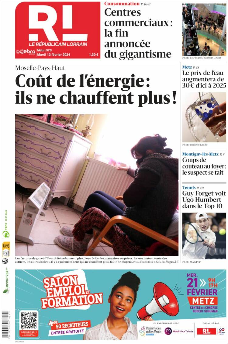 Portada de Le Republicain Lorrain (Francia)