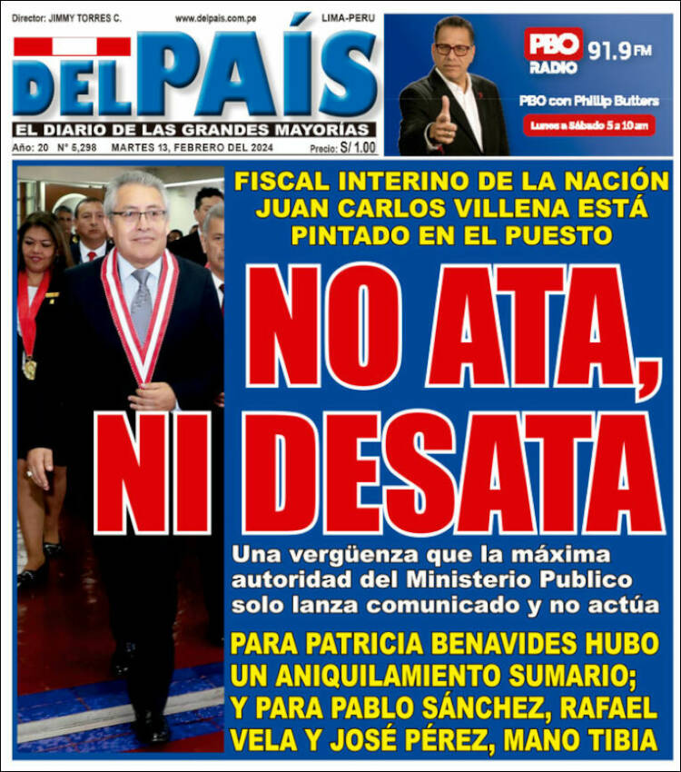 Portada de Del País (Per&uacute;)