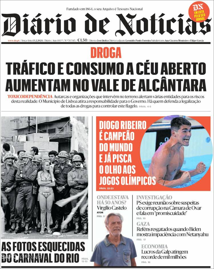 Portada de Diário de Noticias (Portugal)