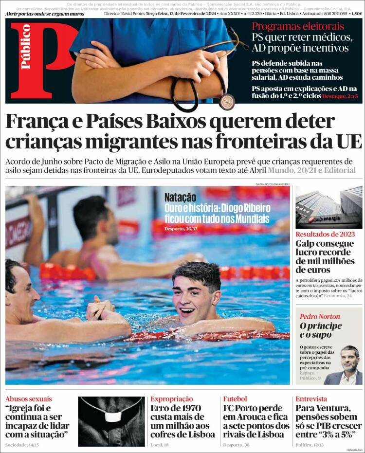 Portada de Público (Portugal)