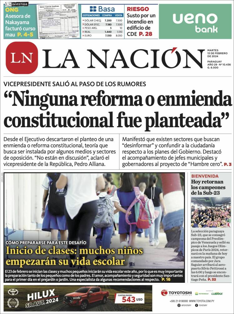 Portada de La Nación (Paraguay)