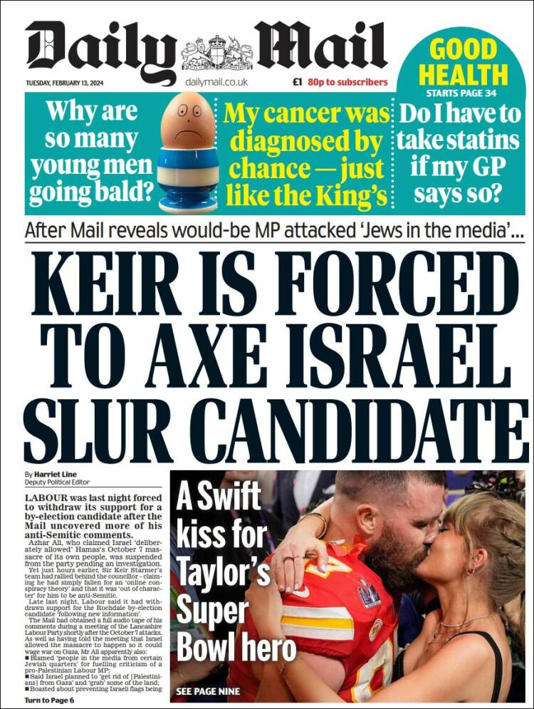 Portada de Daily Mail (Reino Unido)