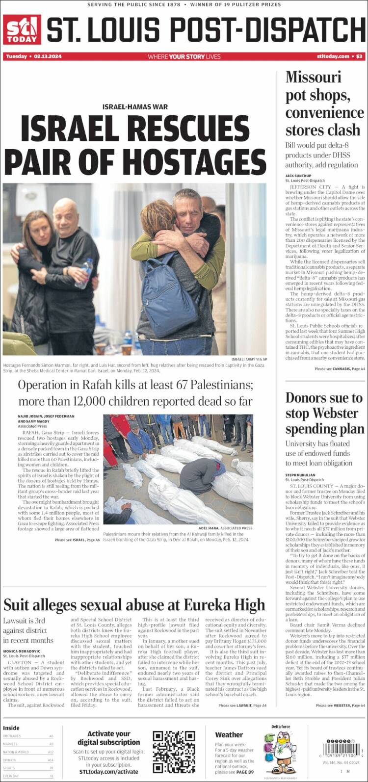 Portada de St. Louis Post-Dispatch (USA)