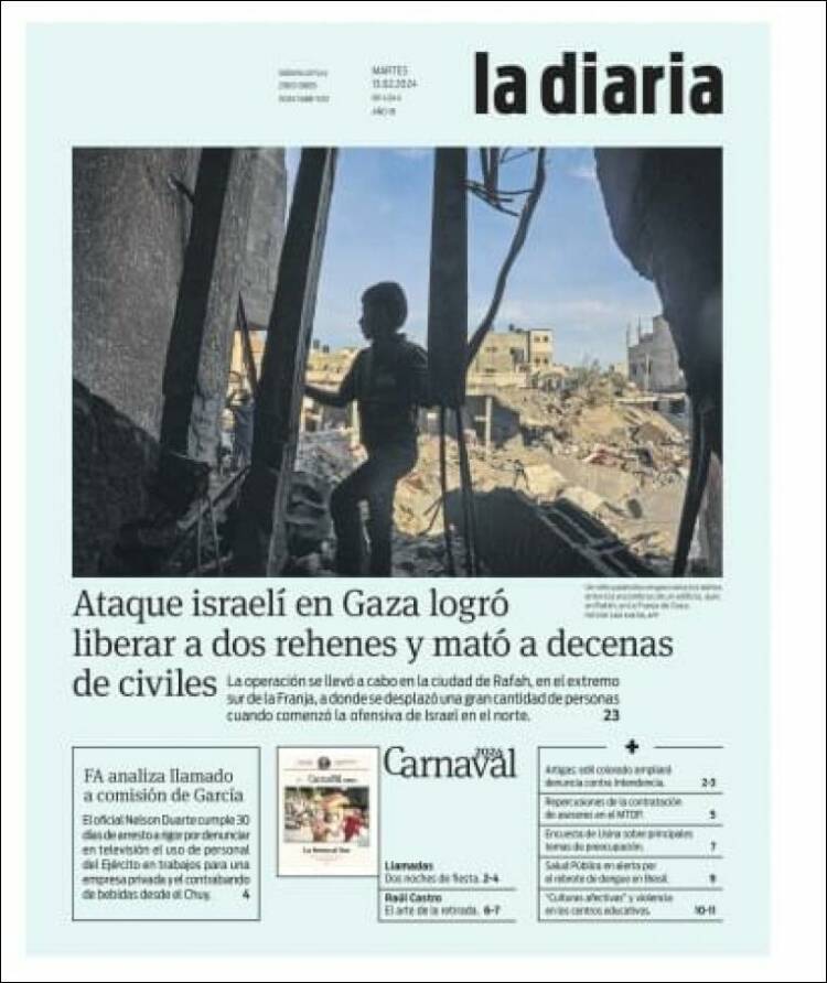 Portada de La Diaria (Uruguay)