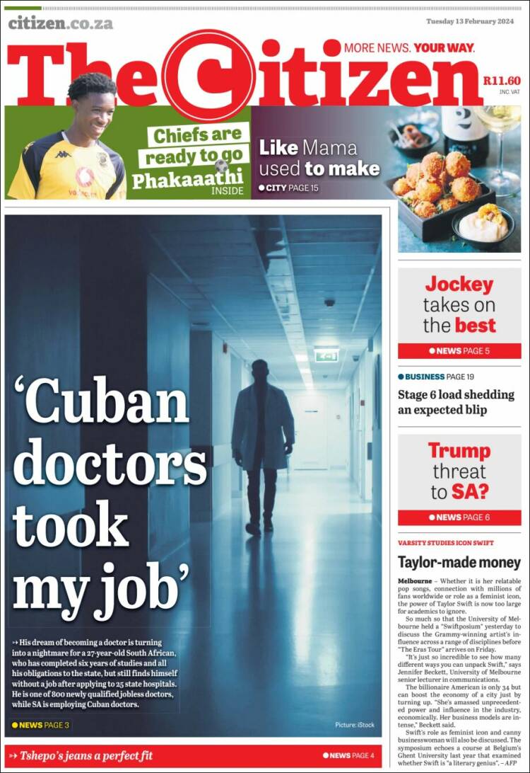 Portada de The Citizen (Sud&aacute;frica)