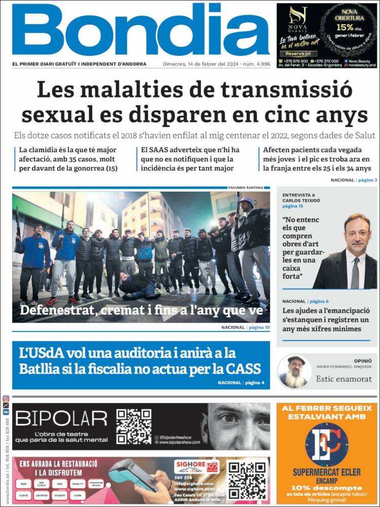 Portada de Diari Bondia (Andorra)