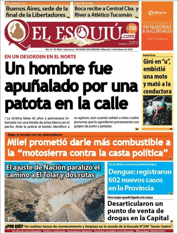Portada de El Esquiu (Argentina)