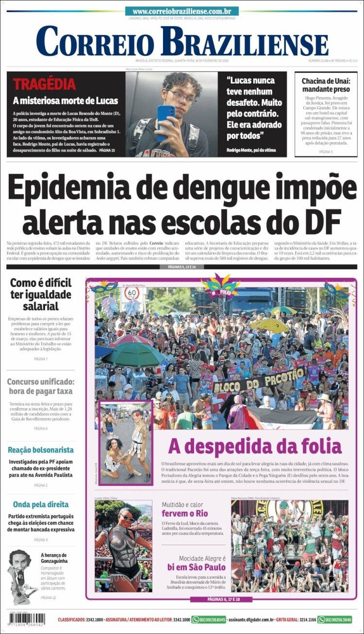 Portada de Correio Braziliense (Brasil)