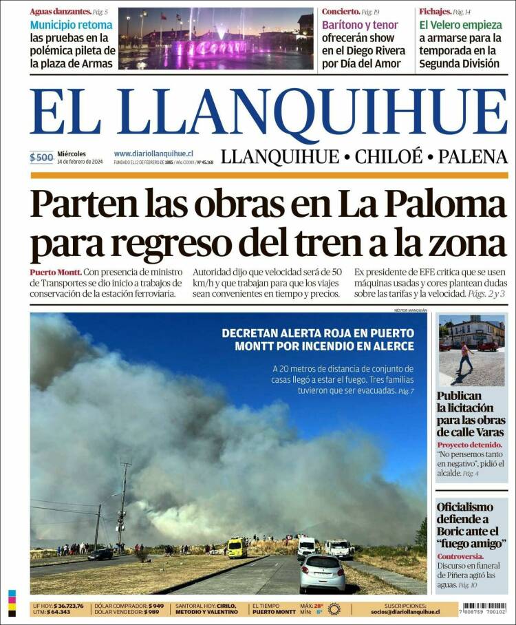 Portada de El Llanquihue (Chile)