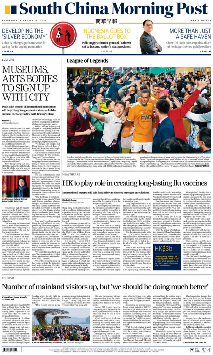Portada de South China Morning Post (China)