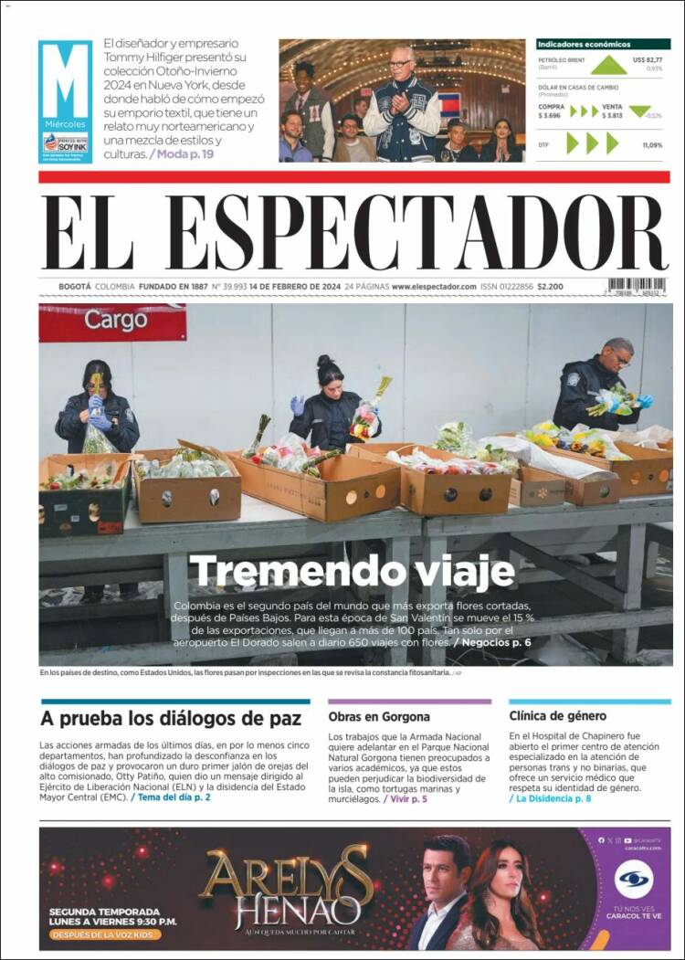 Portada de El Espectador (Colombia)