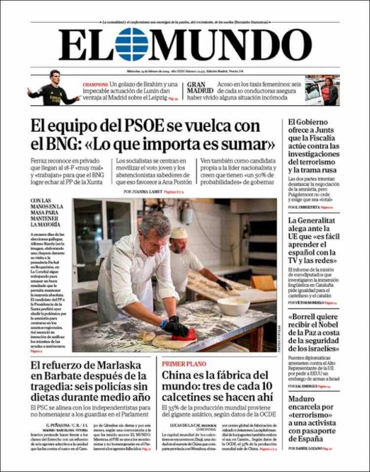 Portada de El Mundo (España)