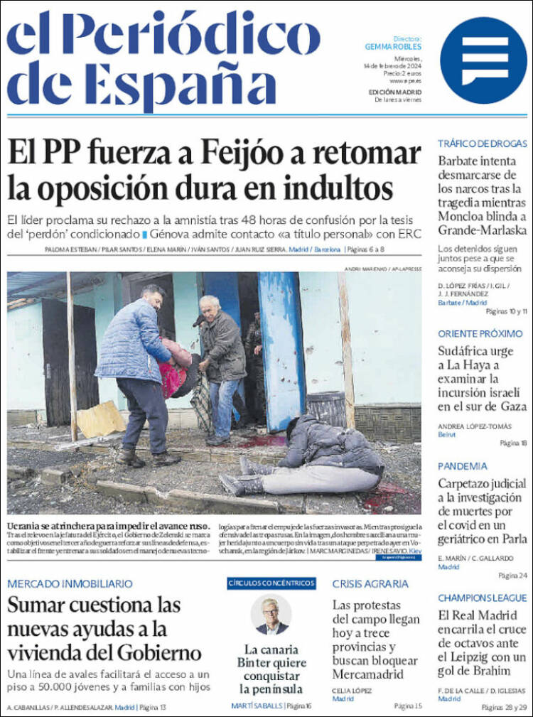Portada de El Periódico de España (España)
