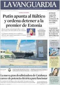 Portada de La Vanguardia (España)